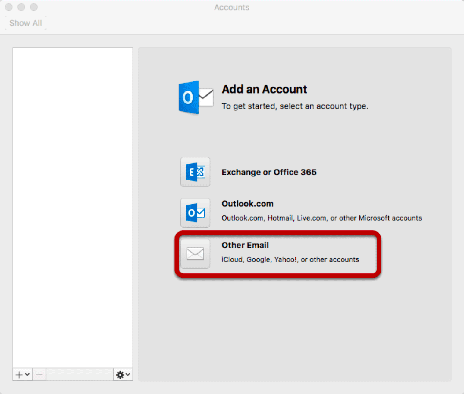 Setting up Outlook email